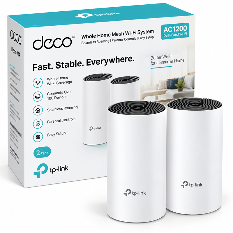 TP-Link Deco M4 AC1200 Dual Band Mesh Router (2 Pack)