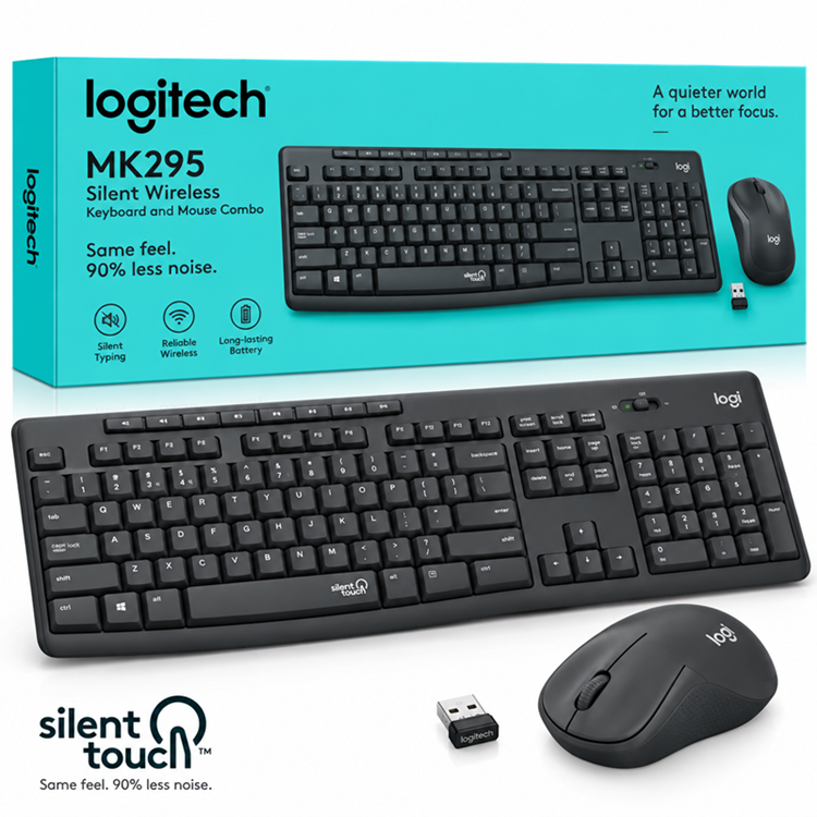 Logitech MK295 Silent Wireless Keyboard & Mouse Combo