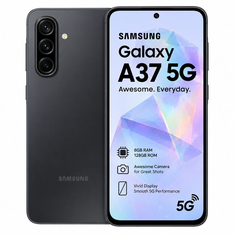 Samsung Galaxy A37 5G 8GB RAM 128GB ROM Awesome Charcoal Smartphone (Dual Physical Sim & Single Physical/eSim)
