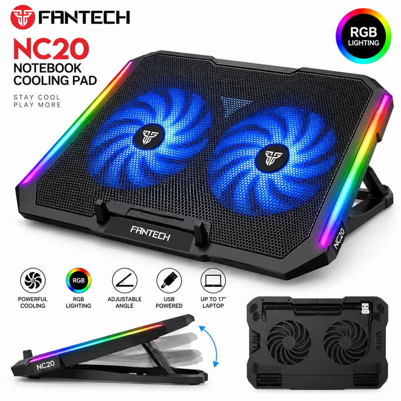 FANTECH NC20 RGB NOTEBOOK LAPTOP COOLING PAD