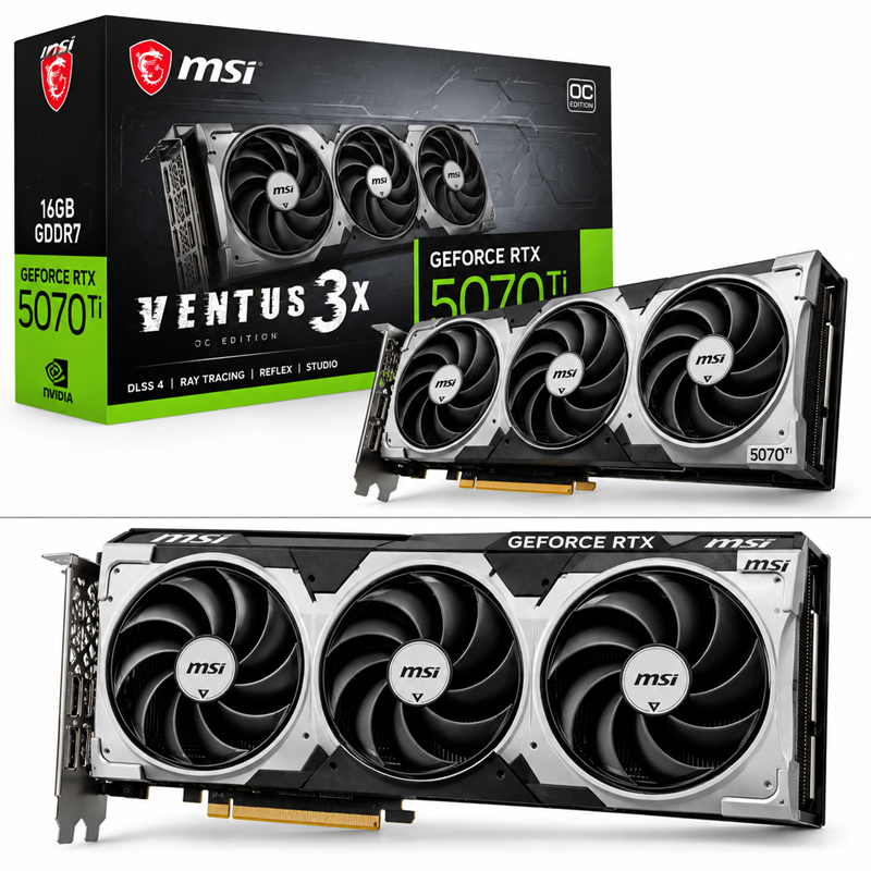 MSI GeForce RTX 5070 Ti 16G VENTUS 3X OC 16GB GDDR7 Graphics Card